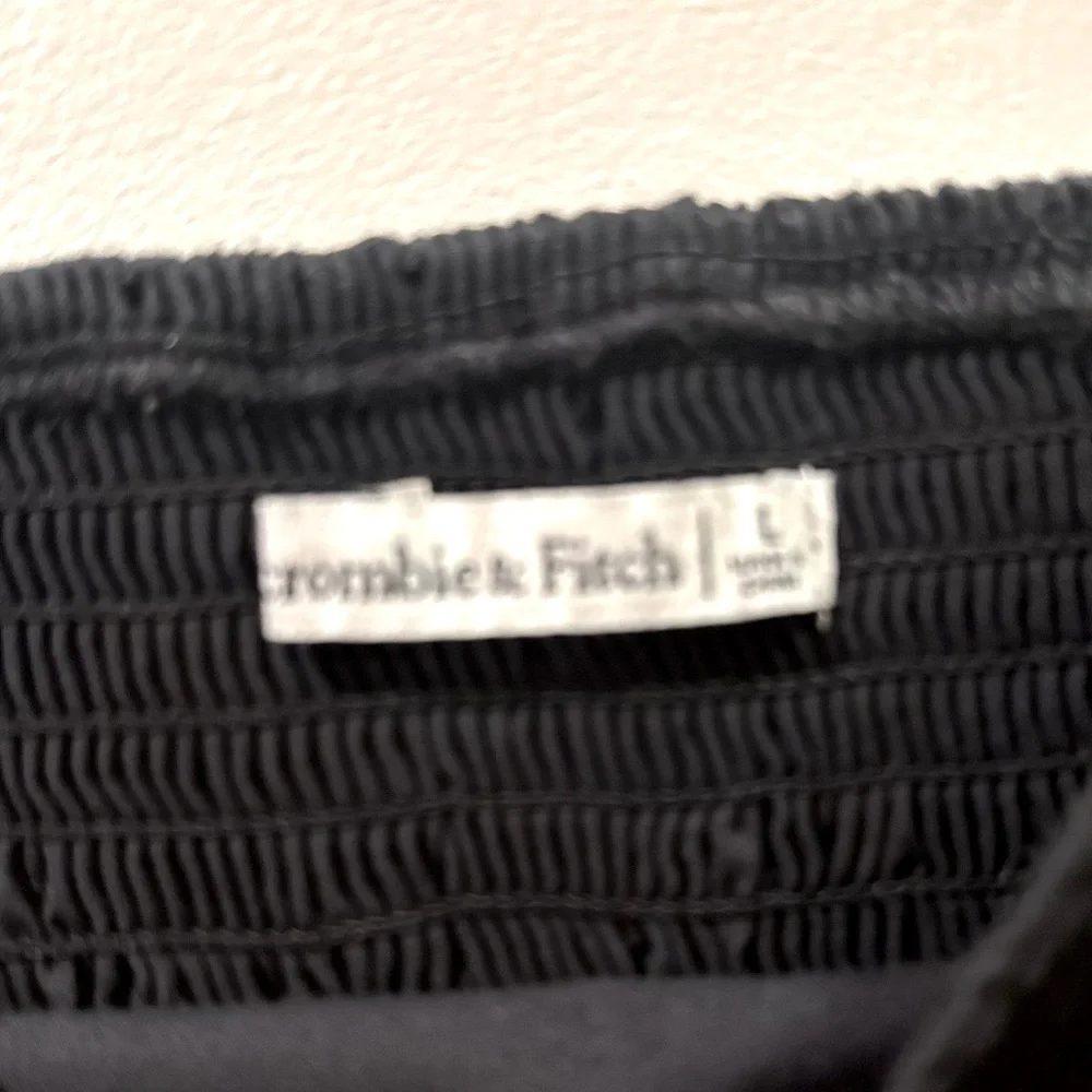 Abercrombie black Smocked babydoll top - Picture 2 of 4